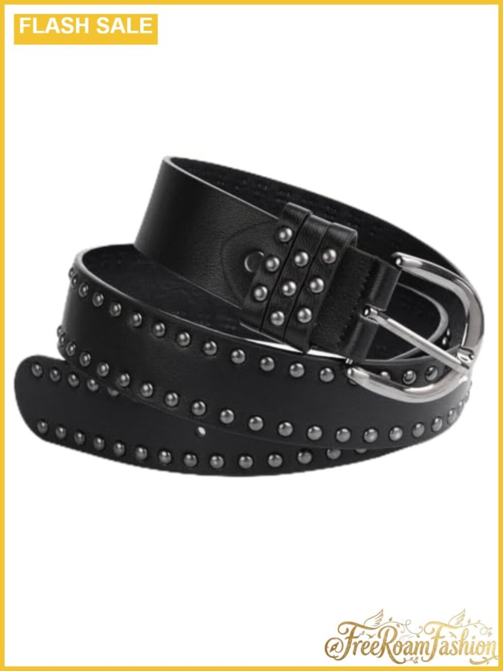 Studded Belt PU Leather Punk Gothic Waist Strap Adjustable Faux Leather